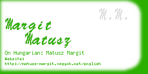 margit matusz business card